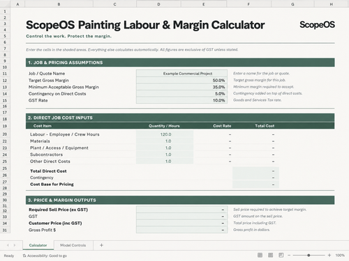 ScopeOS EST 01 calculator worksheet redesigned in ScopeOS branding